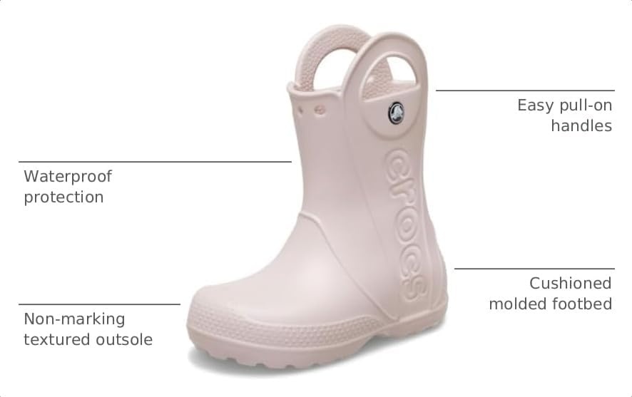 image:imageCrocs Kids Handle It Rain Boots Waterproof Slip On Shoes Kids Rain BootsQuartz
