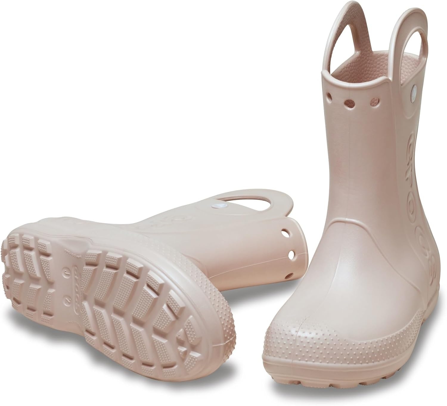 image:imageCrocs Kids Handle It Rain Boots Waterproof Slip On Shoes Kids Rain BootsQuartz Pink