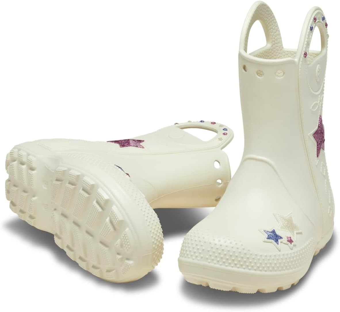 image:imageCrocs Kids Handle It Rain Boots Waterproof Slip On Shoes Kids Rain BootsWestern Summit White