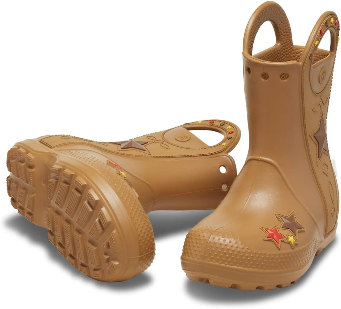 image:imageCrocs Kids Handle It Rain Boots Waterproof Slip On Shoes Kids Rain BootsWestern Umber