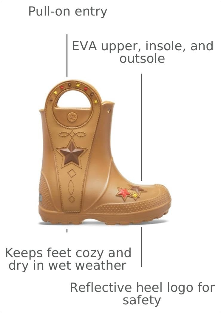 image:imageCrocs Kids Handle It Rain Boots Waterproof Slip On Shoes Kids Rain BootsWestern Umber