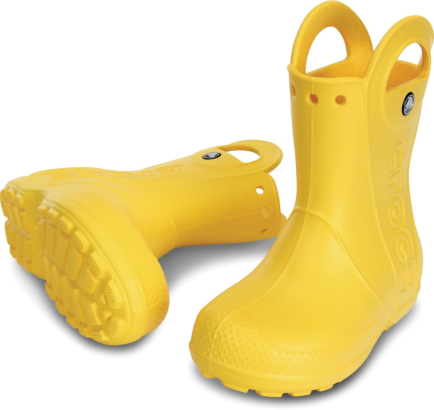 image:imageCrocs Kids Handle It Rain Boots Waterproof Slip On Shoes Kids Rain BootsYellow
