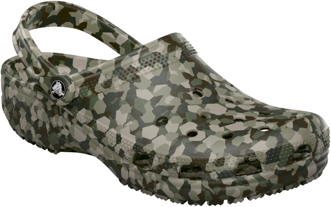 image:imageCrocs Unisex Adult Classic Marbled Tiedye Clogs Casual ShoesArmy GreenMulti Confetti
