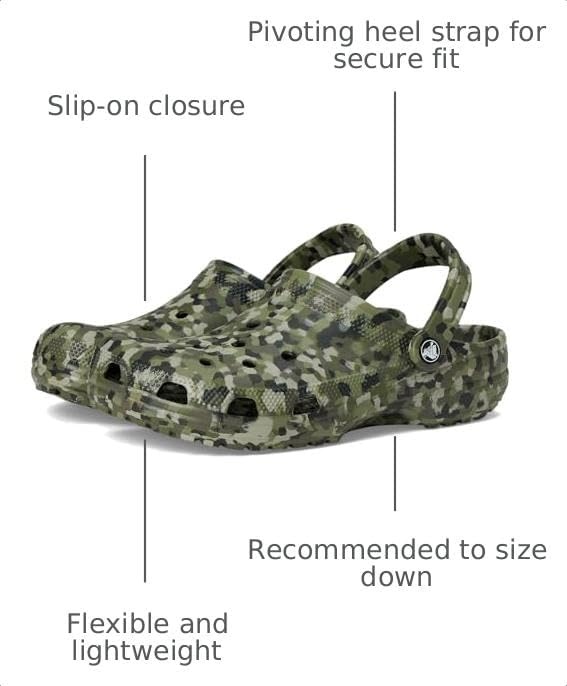 image:imageCrocs Unisex Adult Classic Marbled Tiedye Clogs Casual ShoesArmy GreenMulti Confetti