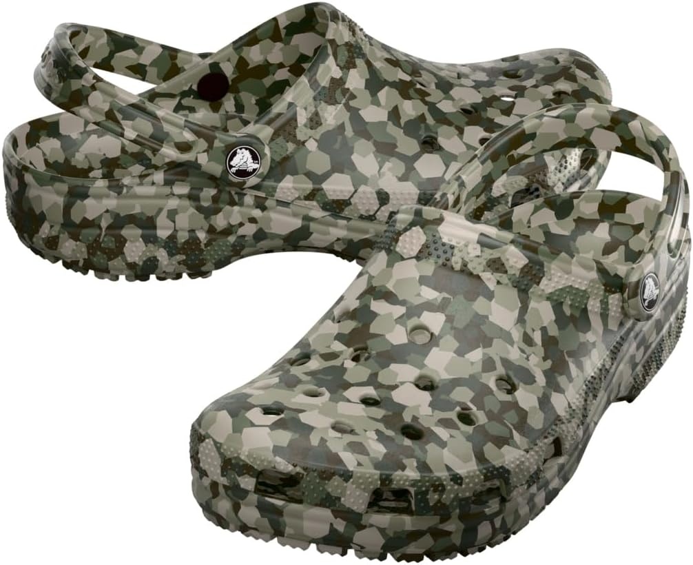 image:imageCrocs Unisex Adult Classic Marbled Tiedye Clogs Casual ShoesArmy GreenMulti Confetti