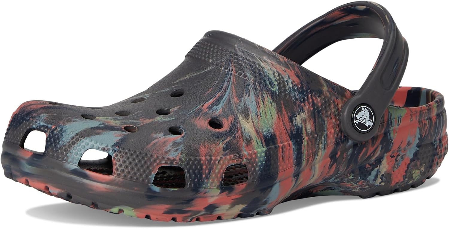 image:imageCrocs Unisex Adult Classic Marbled Tiedye Clogs Casual ShoesBlack SandMulti