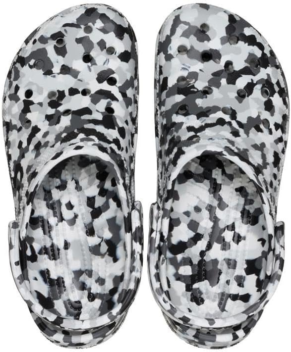 image:imageCrocs Unisex Adult Classic Marbled Tiedye Clogs Casual ShoesBlackWhite Confetti
