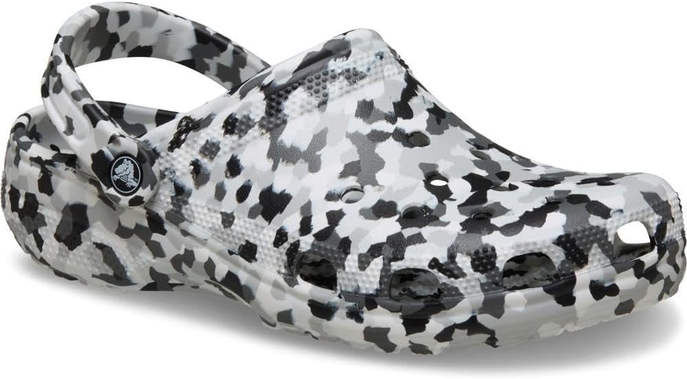 image:imageCrocs Unisex Adult Classic Marbled Tiedye Clogs Casual ShoesBlackWhite Confetti
