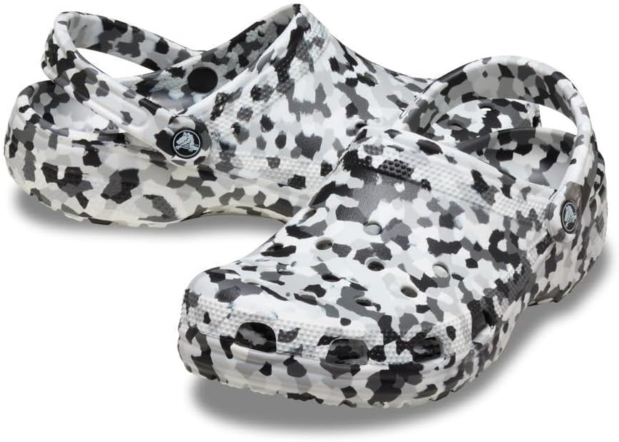 image:imageCrocs Unisex Adult Classic Marbled Tiedye Clogs Casual ShoesBlackWhite Confetti