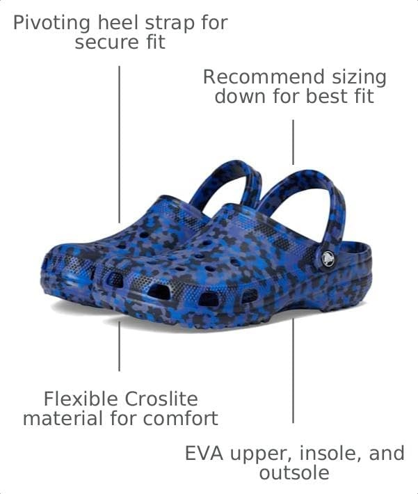 image:imageCrocs Unisex Adult Classic Marbled Tiedye Clogs Casual ShoesBlue BoltMulti Confetti