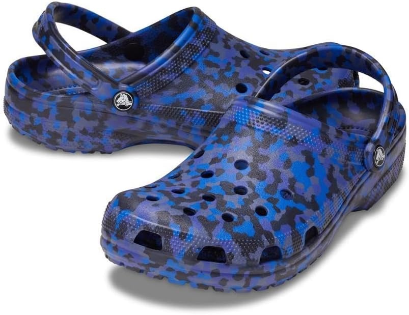 image:imageCrocs Unisex Adult Classic Marbled Tiedye Clogs Casual ShoesBlue BoltMulti Confetti