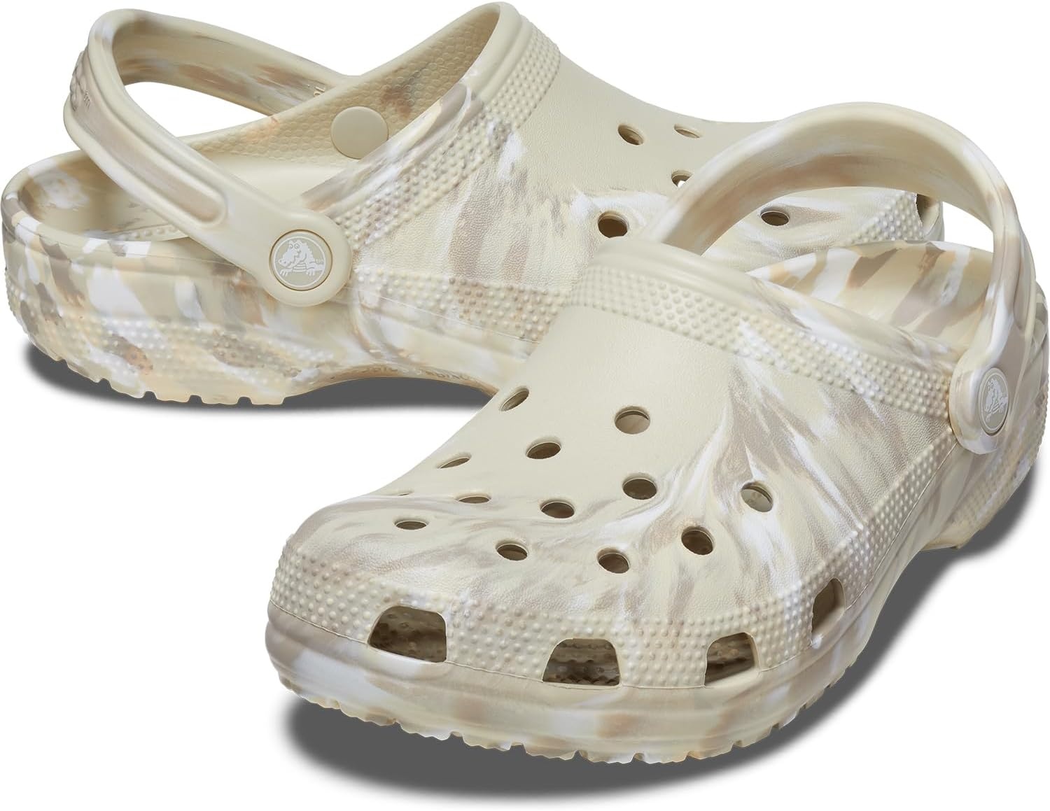 image:imageCrocs Unisex Adult Classic Marbled Tiedye Clogs Casual ShoesBoneMulti