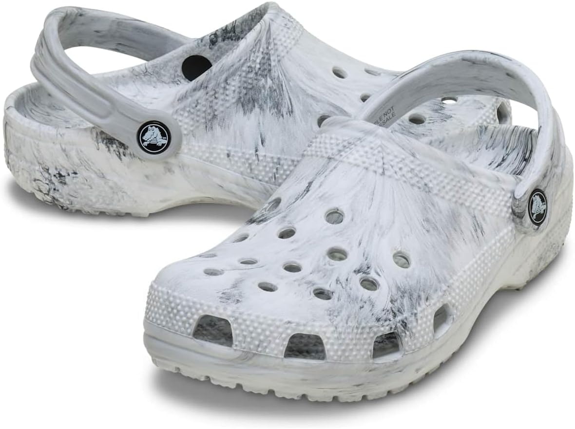 image:imageCrocs Unisex Adult Classic Marbled Tiedye Clogs Casual ShoesGrey Swirl