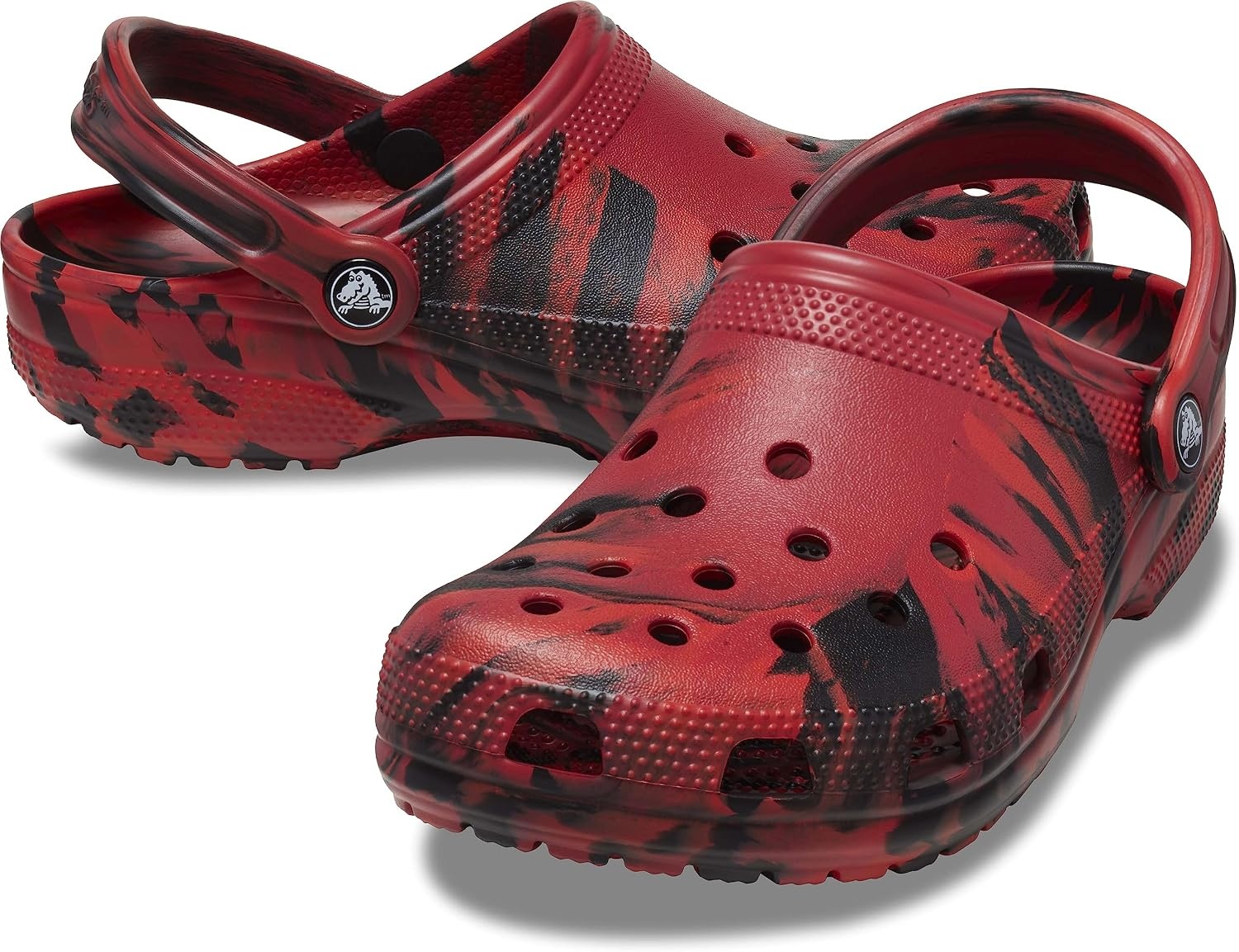 image:imageCrocs Unisex Adult Classic Marbled Tiedye Clogs Casual ShoesPepperBlack