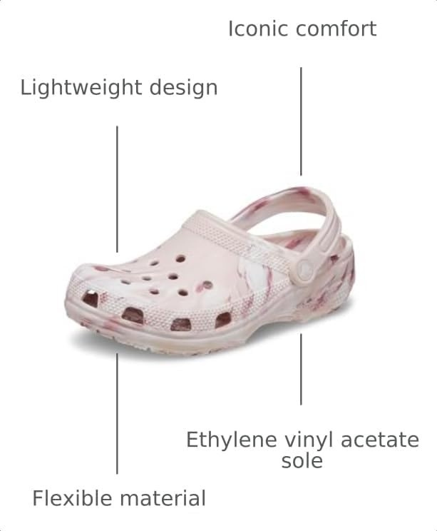 image:imageCrocs Unisex Adult Classic Marbled Tiedye Clogs Casual ShoesPink