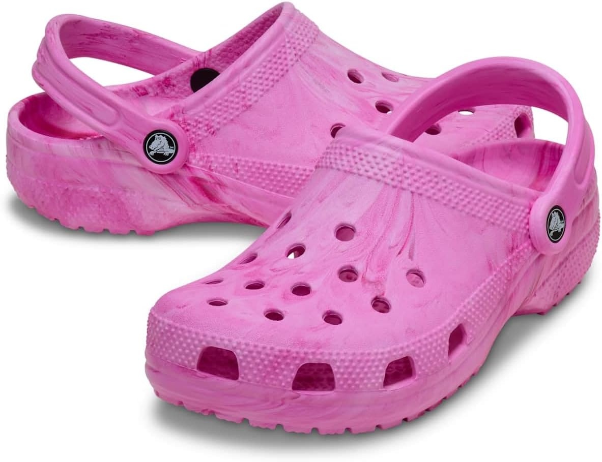 image:imageCrocs Unisex Adult Classic Marbled Tiedye Clogs Casual ShoesPink Swirl