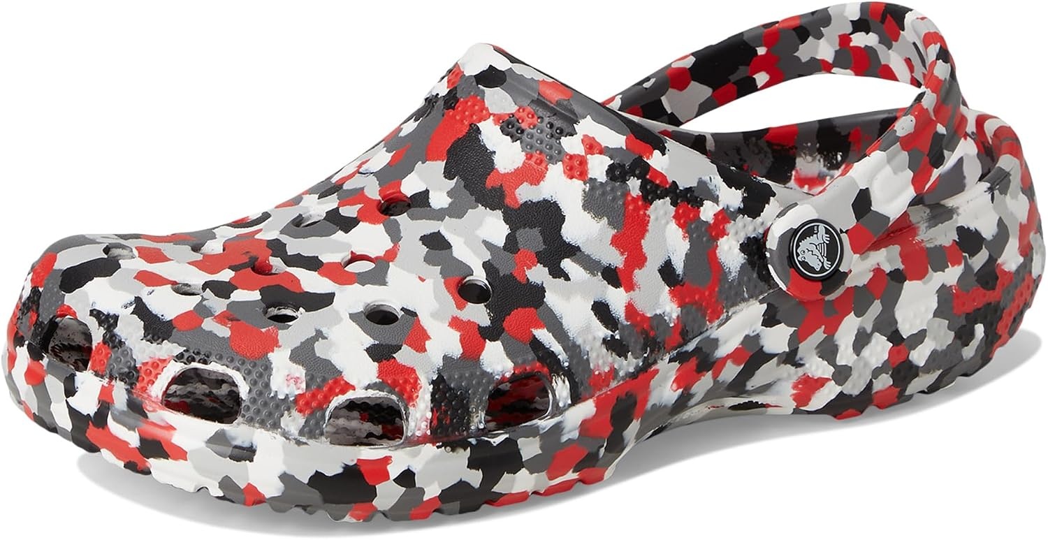 image:imageCrocs Unisex Adult Classic Marbled Tiedye Clogs Casual ShoesRedMulti Confetti
