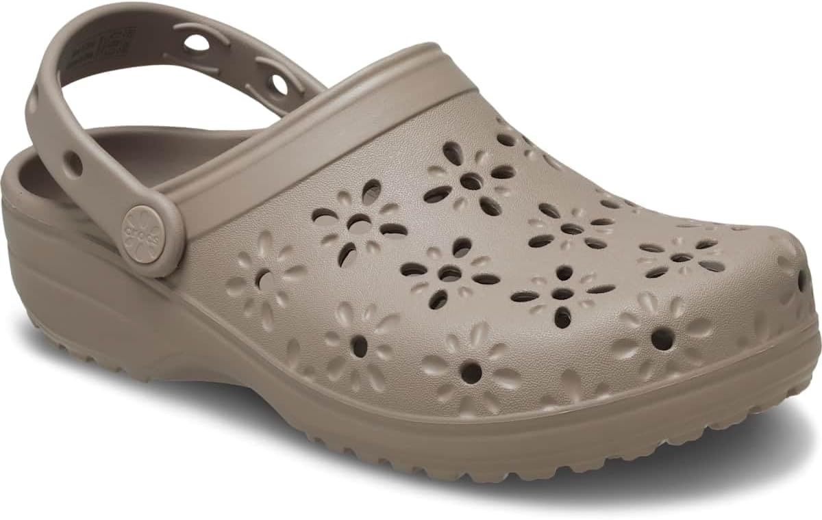 image:imageCrocs Unisex Adult Floral Classic ClogsTaupe