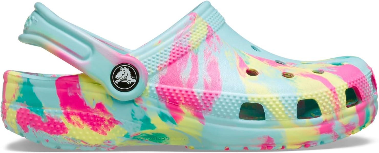 image:imageCrocs UnisexChild Classic Watercolor Marbled ClogAquamarineMulti