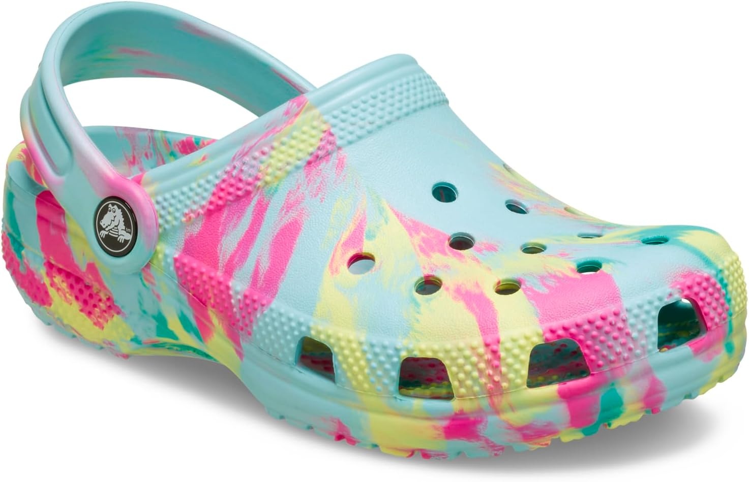 image:imageCrocs UnisexChild Classic Watercolor Marbled ClogAquamarineMulti