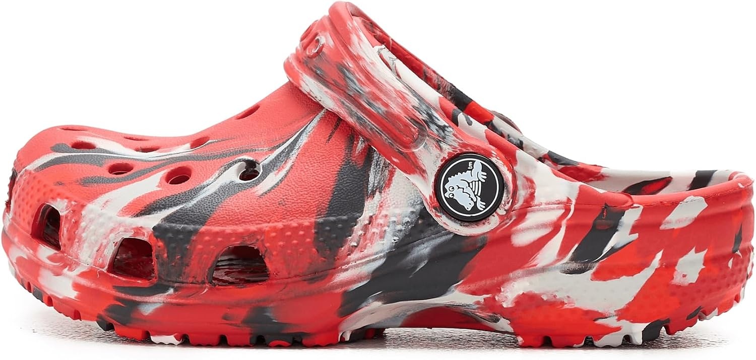 image:imageCrocs UnisexChild Classic Watercolor Marbled ClogFlameMulti