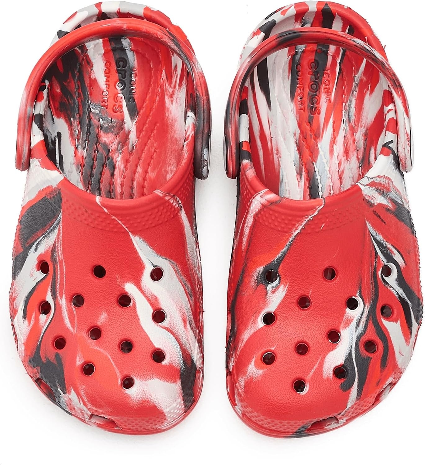 image:imageCrocs UnisexChild Classic Watercolor Marbled ClogFlameMulti
