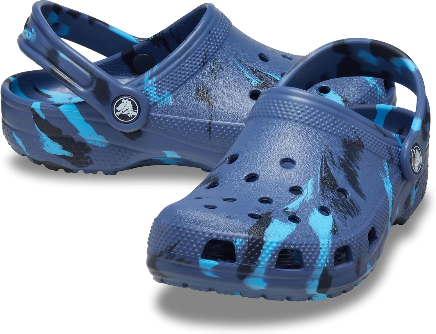 image:imageCrocs UnisexChild Classic Watercolor Marbled ClogNavyMulti