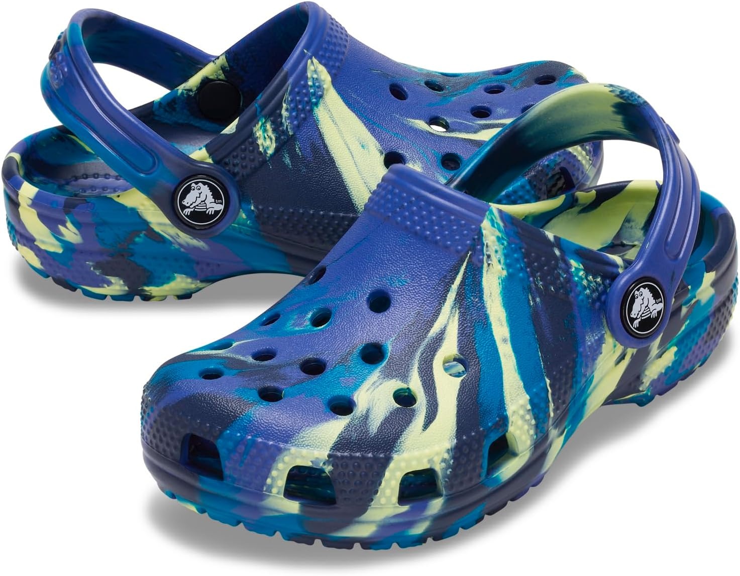 image:imageCrocs UnisexChild Classic Watercolor Marbled ClogNavyTurbo Teal