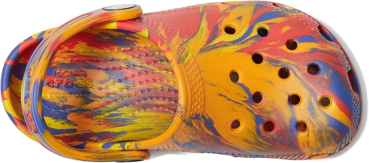 image:imageCrocs UnisexChild Classic Watercolor Marbled ClogOrange ZingMulti