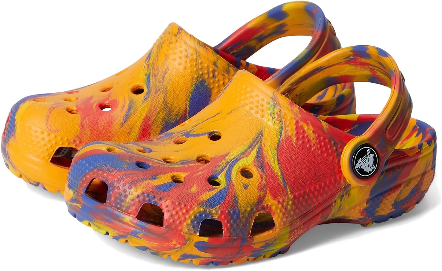 image:imageCrocs UnisexChild Classic Watercolor Marbled ClogOrange ZingMulti