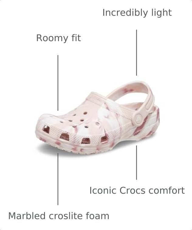 image:imageCrocs UnisexChild Classic Watercolor Marbled ClogQuartzMulti