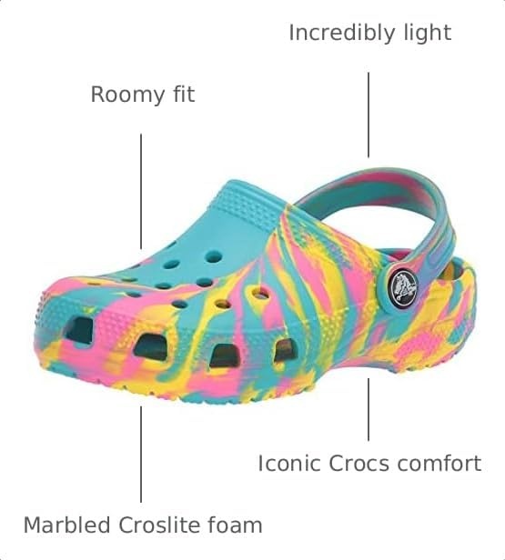 image:imageCrocs UnisexChild Classic Watercolor Marbled ClogRainbow Tie Dye