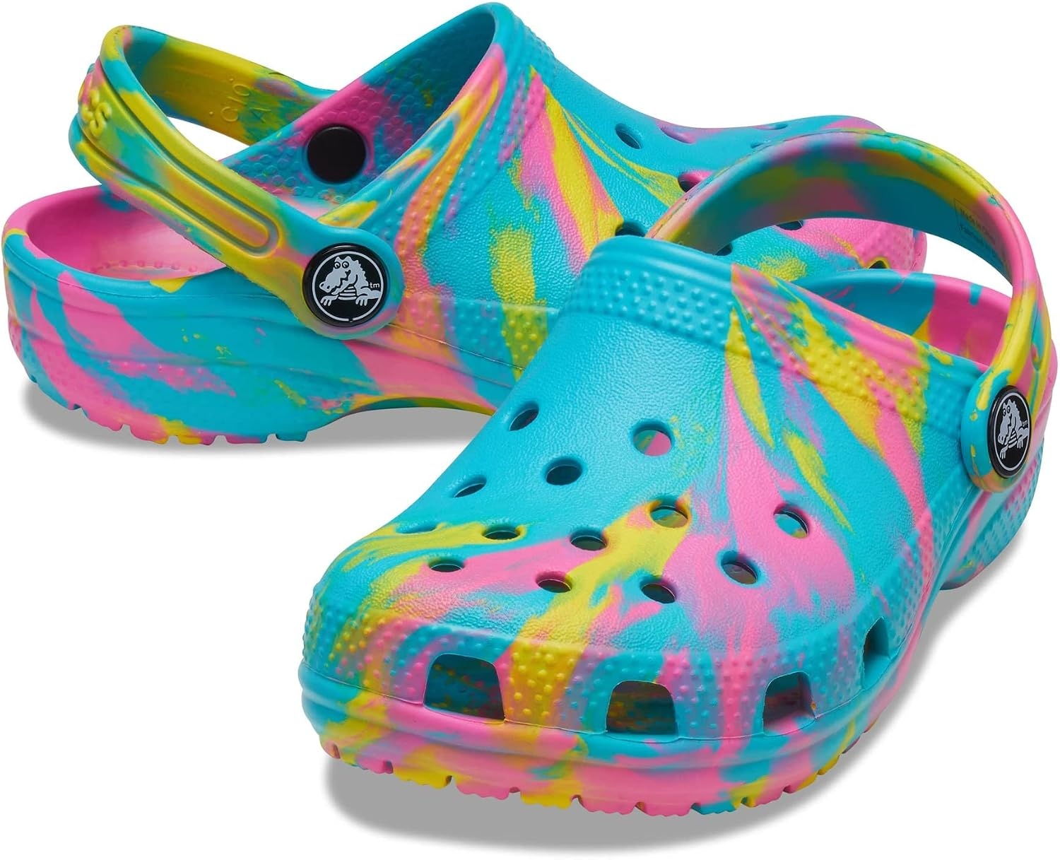 image:imageCrocs UnisexChild Classic Watercolor Marbled ClogRainbow Tie Dye