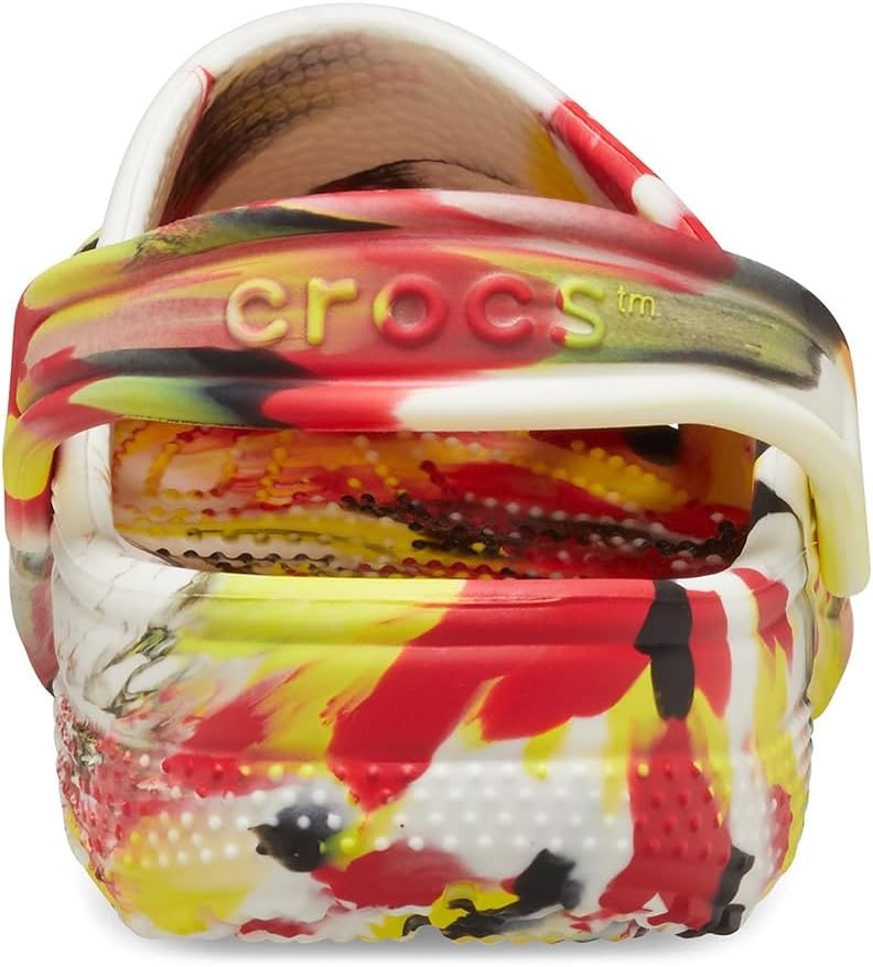 image:imageCrocs UnisexChild Classic Watercolor Marbled ClogVarsity RedMulti Glow in the Dark