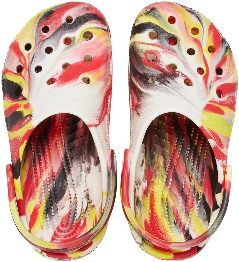 image:imageCrocs UnisexChild Classic Watercolor Marbled ClogVarsity RedMulti Glow in the Dark