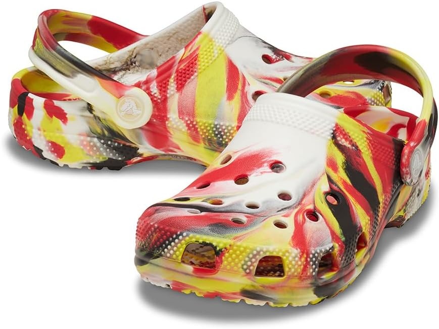 image:imageCrocs UnisexChild Classic Watercolor Marbled ClogVarsity RedMulti Glow in the Dark