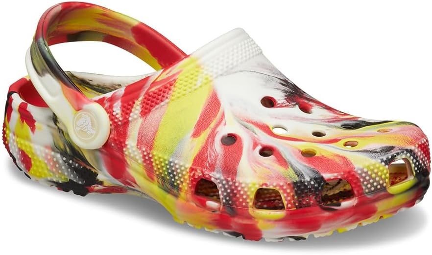 image:imageCrocs UnisexChild Classic Watercolor Marbled ClogVarsity RedMulti Glow in the Dark