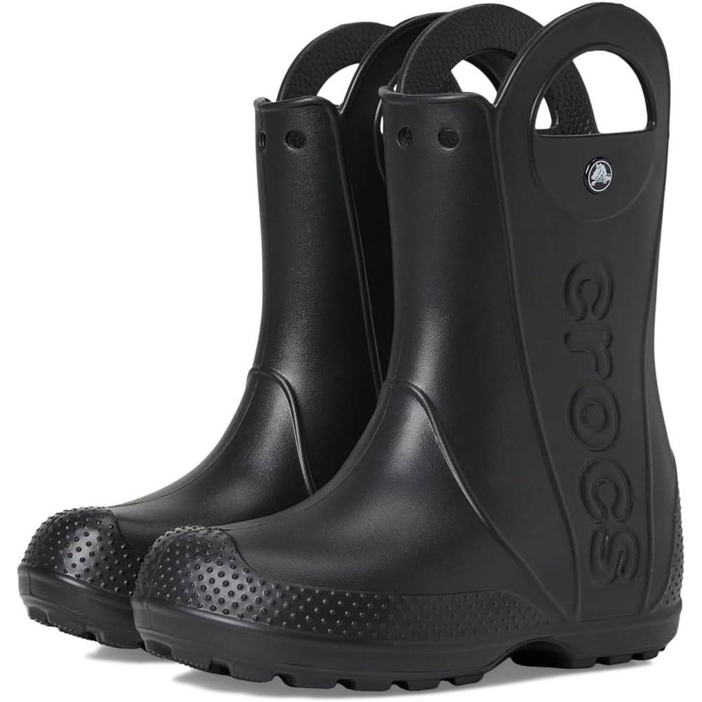 image:imageCrocs Kids Handle It Rain Boots  Waterproof Slip On Shoes  Kids Rain BootsBlack