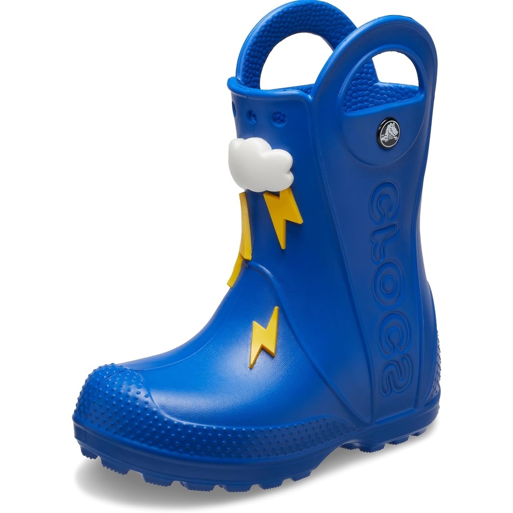 image:imageCrocs Kids Handle It Rain Boots Waterproof Slip On Shoes Kids Rain BootsBlueLightning Bolt