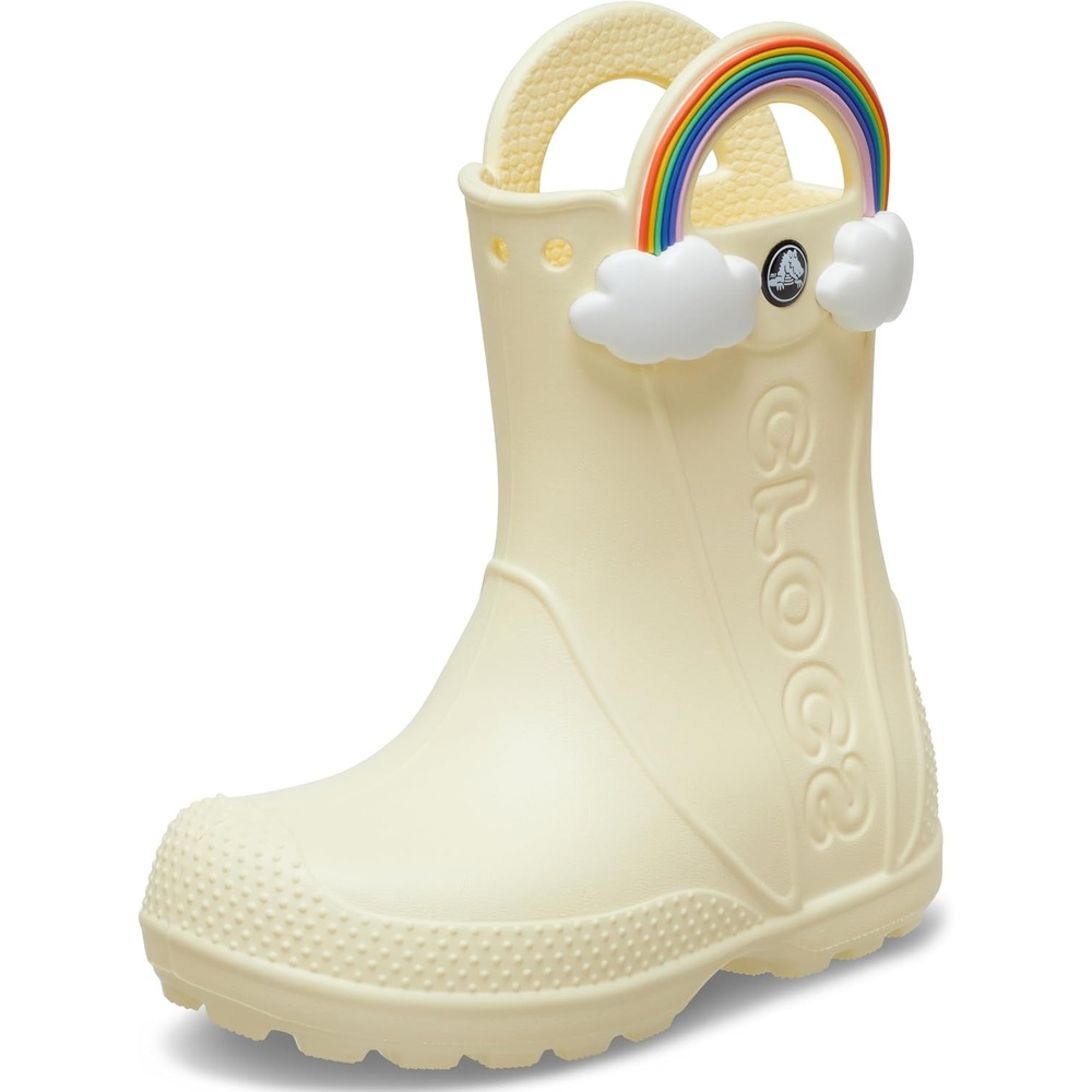 image:imageCrocs Kids Handle It Rain Boots Waterproof Slip On Shoes Kids Rain BootsButtercreamRainbow