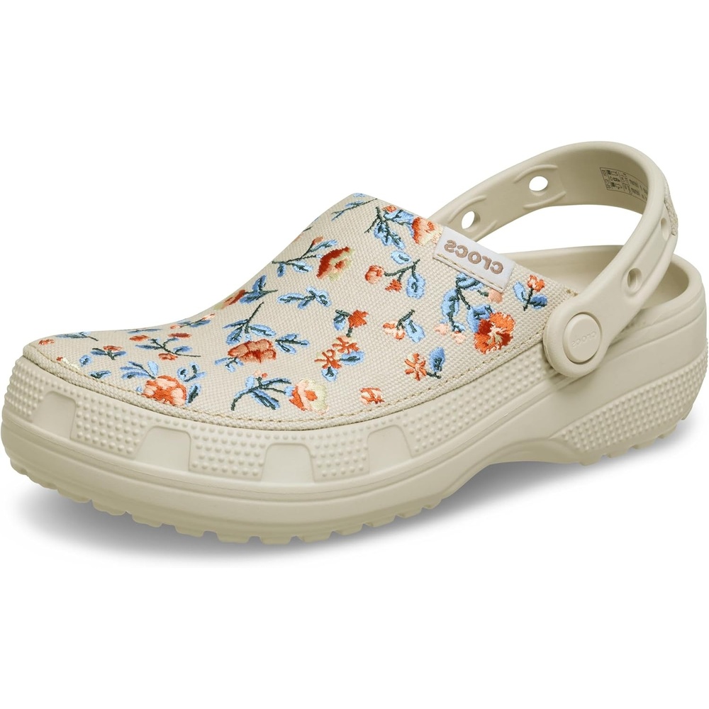 image:imageCrocs UnisexAdult Classic Crafted Canvas amp Suede ClogsFloral Frapp
