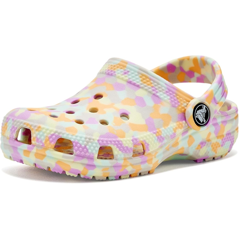 image:imageCrocs UnisexChild Classic Watercolor Marbled ClogMulti Glow Confetti