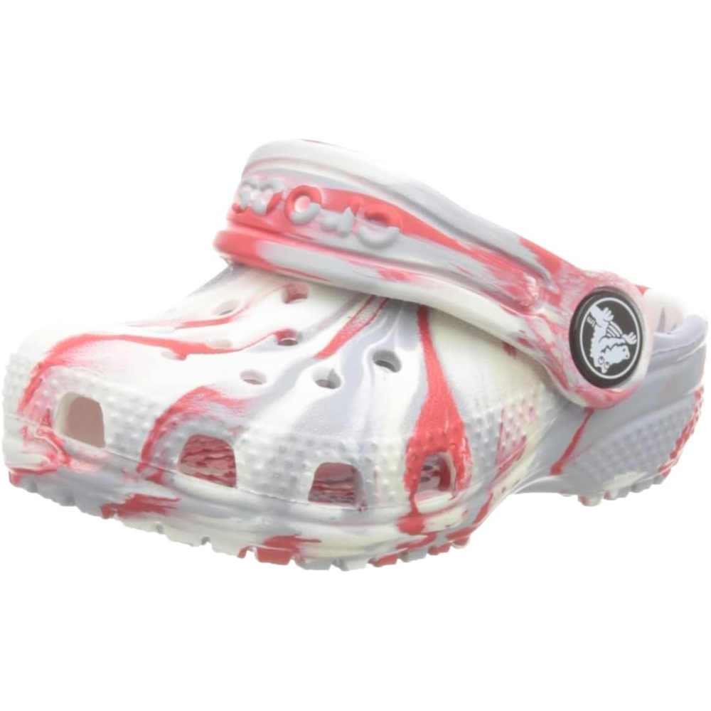 image:imageCrocs UnisexChild Classic Watercolor Marbled ClogWhiteFlame