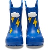 Crocs Kids’ Handle It Rain Boots | Waterproof Slip On Shoes | Kids’ Rain Boots(Blue/Lightning Bolt)