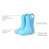 Crocs Kids’ Handle It Rain Boots | Waterproof Slip On Shoes | Kids’ Rain Boots(Tinted Glass)