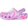 Crocs Unisex-Child Classic Watercolor Marbled Clog(Pink Crush/Multi Glow in the Dark)