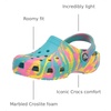 Crocs Unisex-Child Classic Watercolor Marbled Clog(Rainbow Tie Dye)
