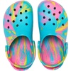 Crocs Unisex-Child Classic Watercolor Marbled Clog(Rainbow Tie Dye)