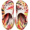 Crocs Unisex-Child Classic Watercolor Marbled Clog(Varsity Red/Multi Glow in the Dark)