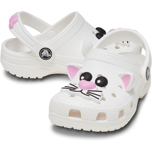 Crocs Kids Classic I Am Clogs(White/Pink Tweed Cat)